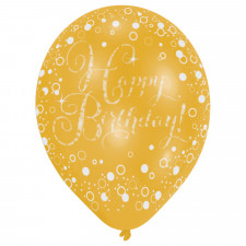 Ballons Happy Birthday Mix, 6 pièces