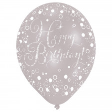 Ballons Happy Birthday Mix, 6 pièces