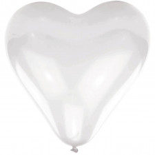 Balloon heart white, 10 pieces