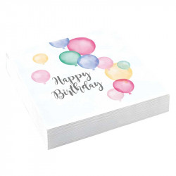 Birthday Ballon Party Servietten 33 x 33 cm, 16 Stück