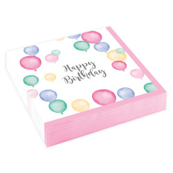 Happy Birthday Ballon Servietten 25 x 25 cm, 16 Stück