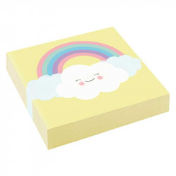 Regenbogen Servietten 25 x 25 cm, 16 Stück