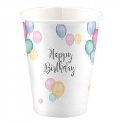 Trinkbecher Ballonparty 250 ml, 8 Stück