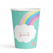 Bicchiere arcobaleno e nuvole 250 ml, 8 pezzi
