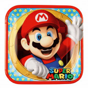 Assiettes en carton Super Mario 23 x 23 cm, 8 pièces
