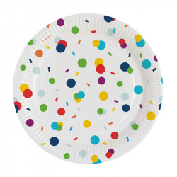 Pappteller Konfetti Ø 18 cm, 8 Stück