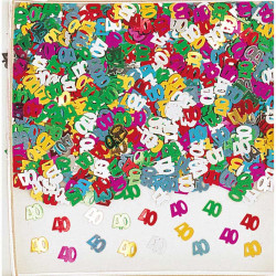 Konfetti Zahl 40 metallic bunt, 14 g