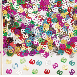 Confetti number 60 metallic colorful, 14 g