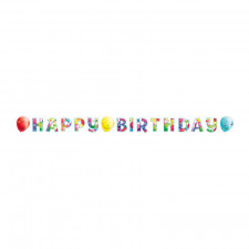 Guirlande Ballon Joyeux Anniversaire, 174 x 13 cm