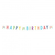 Happy Birthday garland 21 years, 180 x 13.8 cm