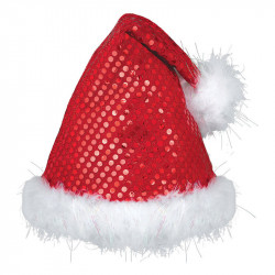 Weihnachtsmann Mütze Glitzer, 1 Stück