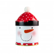 Boîte à biscuits Bonhomme de neige avec bonnet Ø 90 x 125 mm