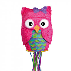 Zieh-Pinata Eule aus Papier & Plastik, 33.6 x 48.8 x 15.8 cm