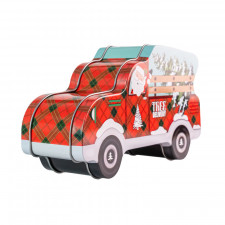 Cookie tin Santa Car Tree Delivery, 190 x 63 x 110 mm