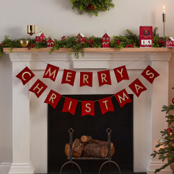 Girlande "Merry Christmas" rot