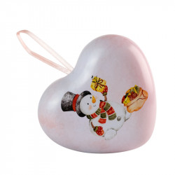 Christmas tin snowman, 90 x 78 x 40 mm