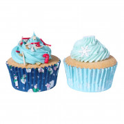 Stampi per cupcake con pinguini e fiocchi di neve, 60 pezzi