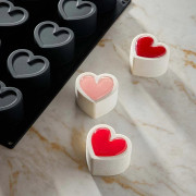 Silicone mold hearts Eros, 15 pieces