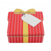 Gift tin red, 95 x 110 x 35 mm