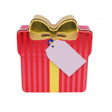 Gift tin red, 95 x 110 x 35 mm