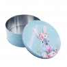 Cookie tin round rabbit light blue, Ø 185 x 75 mm