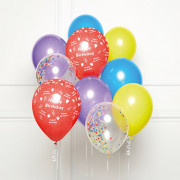 Bouquet di palloncini Rainbow Happy Birthday, 10 pezzi