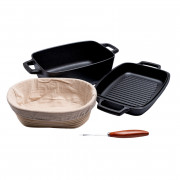 Cast iron pot set for bread, square, 28 x 20 cm