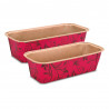 Paper baking tin red 17.5 x 7 cm, 6 pieces
