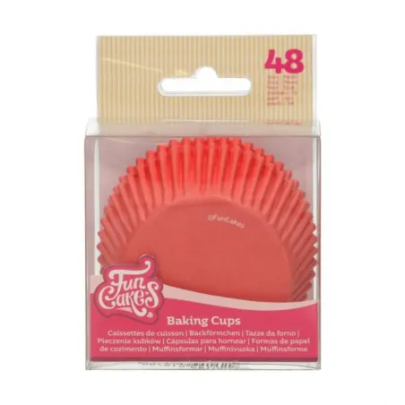 FunCakes cupcake baking cups red, 48 pieces