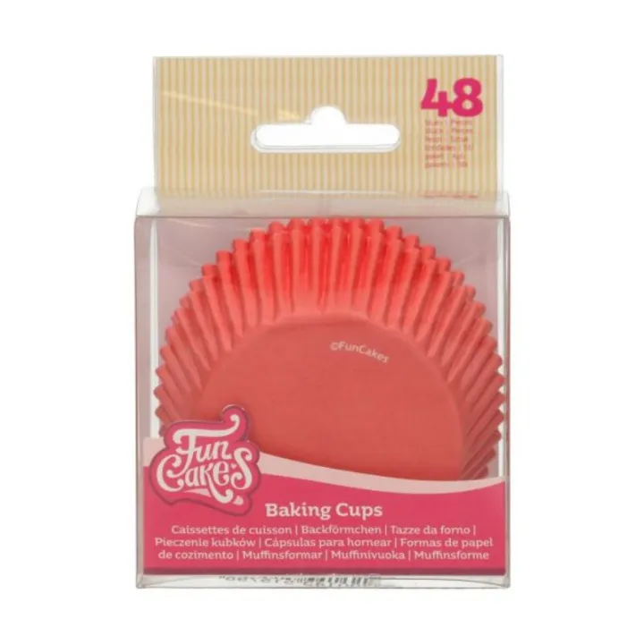 FunCakes cupcake baking cups red, 48 pieces