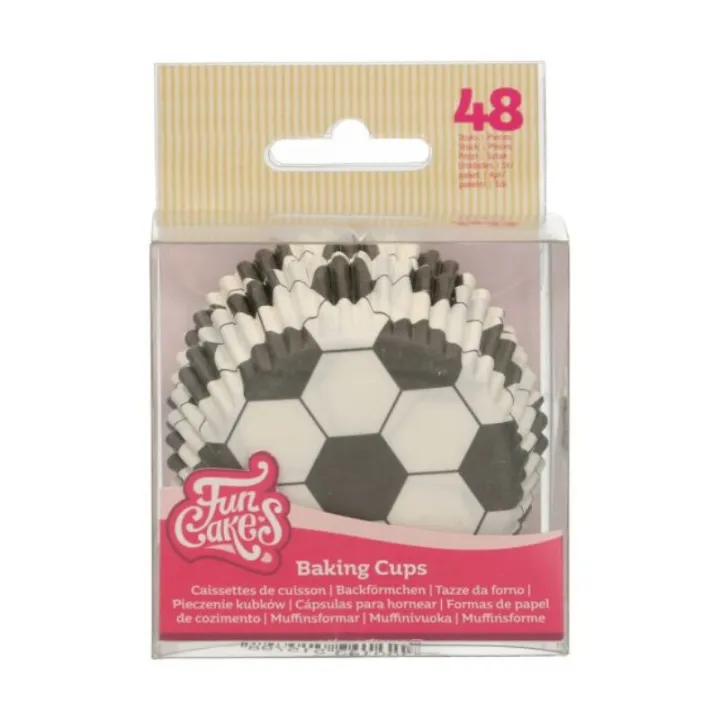FunCakes Cupcakes-Backförmchen Fussball, 48 Stück