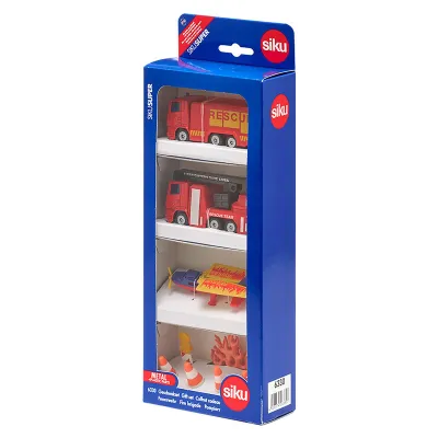 Spielfahrzeug-Set Feuerwehr als Cake Topper