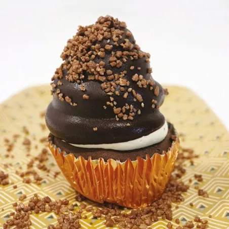 Popping sugar with chocolate flavor