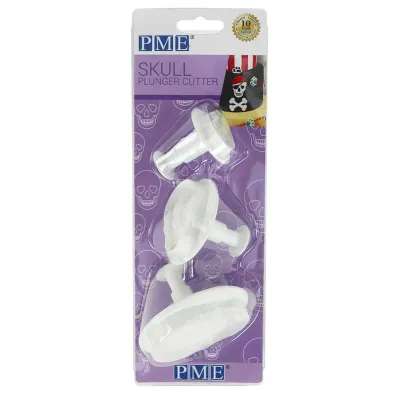 Set di tagliabiscotti a forma di teschio, 3 pezzi