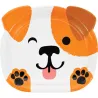 Set piatti di cartone facce di cane, 8 pezzi