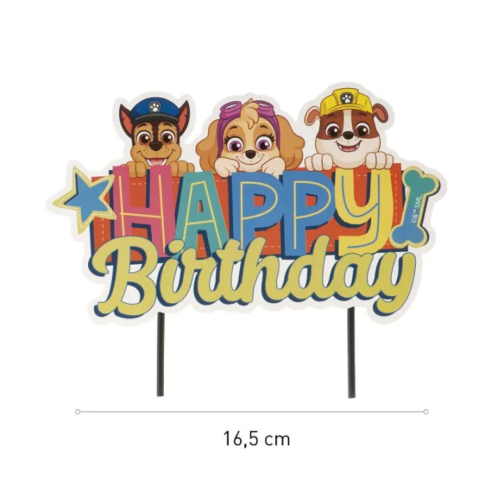 Cake topper Paw Patrol Buon compleanno