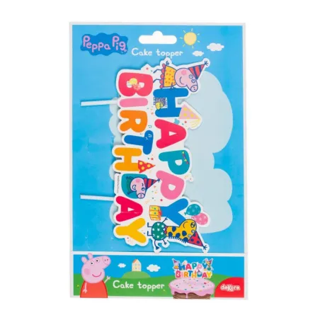 Cake toppers Happy Birthday Peppa Pig, 16.5 x 8 cm
