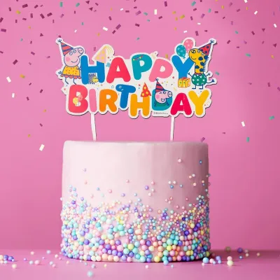 Cake Toppers Happy Birthday Peppa Pig, 16.5 x 8 cm
