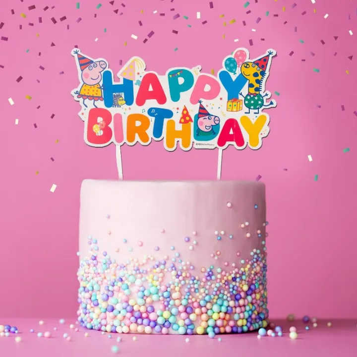 Cake Toppers Happy Birthday Peppa Pig, 16.5 x 8 cm