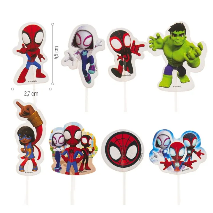 Cake topper Spiderman, 12 pezzi