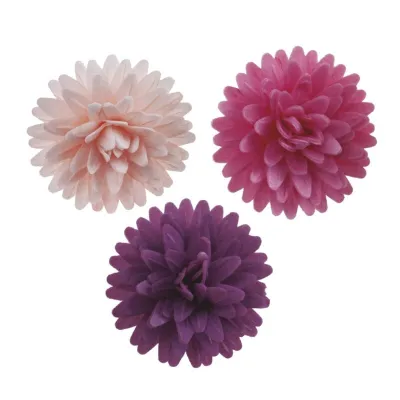 Pompons fleurs en papier, 12 pièces