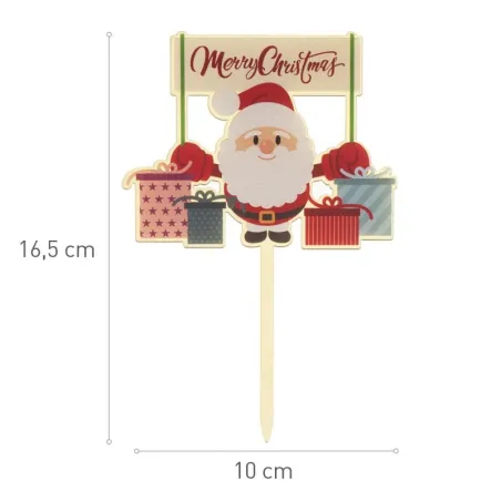 Cake topper Santa Claus, 10 x 16.5 cm