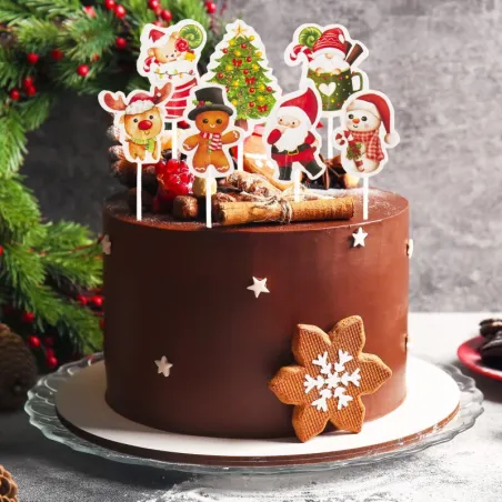 Cake Topper doux Noël, 16 pièces