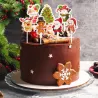 Cake topper natalizio dolce, 16 pezzi