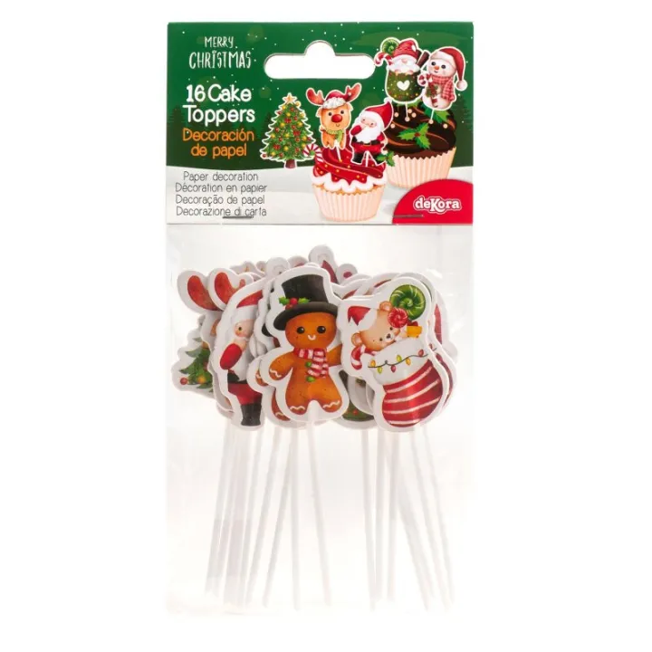 Cake topper natalizio dolce, 16 pezzi