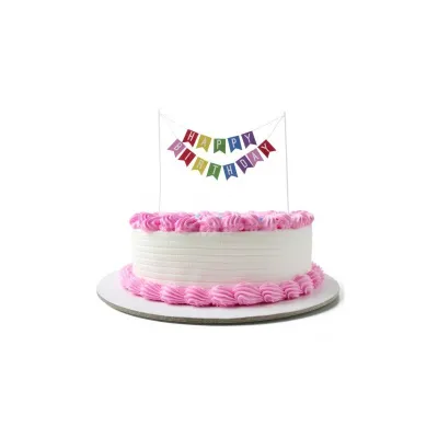 Cake topper ghirlanda colorata Happy Birthday