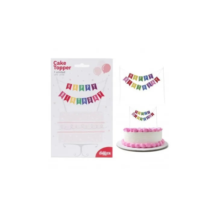 Cake Topper Girlande bunt Happy Birthday
