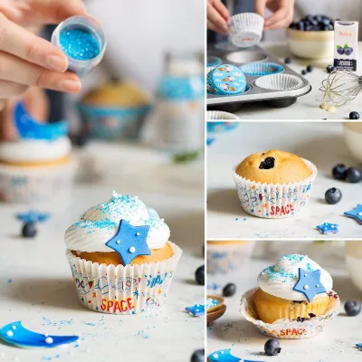 Cupcake molds spaceship, 36 pieces