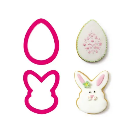 Cookie cutter set bunny head and Easter egg