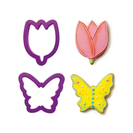 Cookie cutter set butterfly and tulip 2 pieces